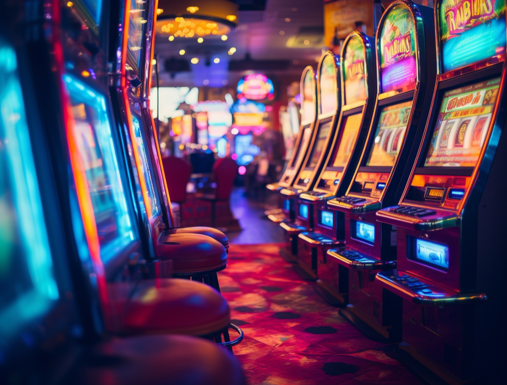 View of slot machines at a casino